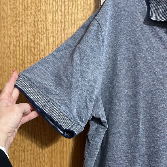 Palm Beach 2XL Classic Fit Blue and white 3 button golf polo shirt - Picture 4 of 10